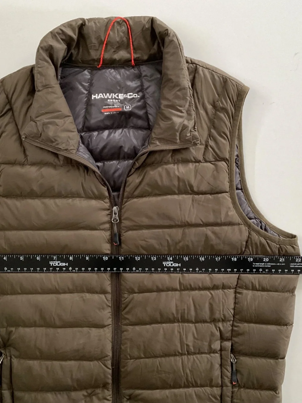 Hawke & Co. Sport Mens Packable Down Puffer Vest Sz M Olive Green Gorpcore